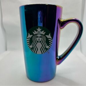 Starbucks 2022 Rainbow Holographic Iridescent Oil Slick Holiday 16oz Coffee Mug